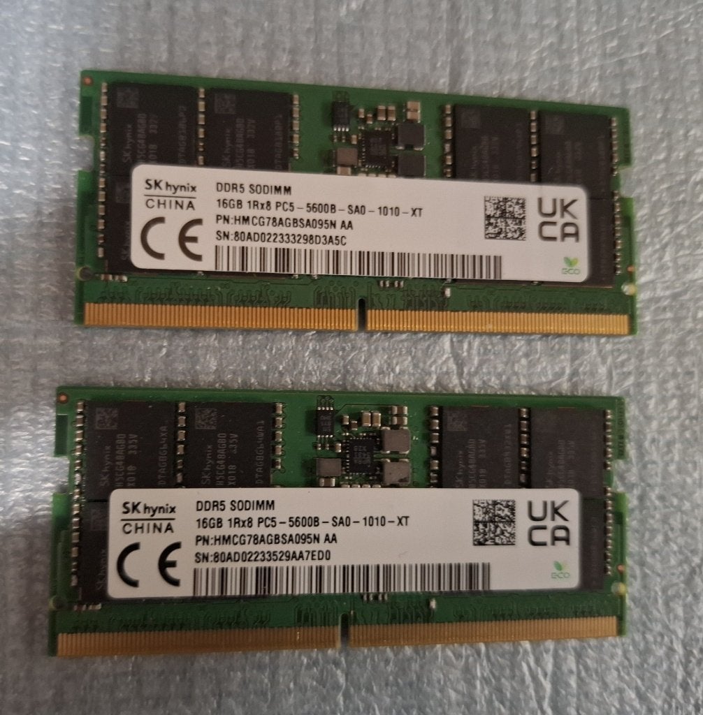 32gb SODIMM (2x Dual 16gb Kit) DDR5 5600 : SK-Hynix (nieuw), Computers en Software, RAM geheugen, Nieuw, Laptop, 32 GB, DDR5, Ophalen of Verzenden
