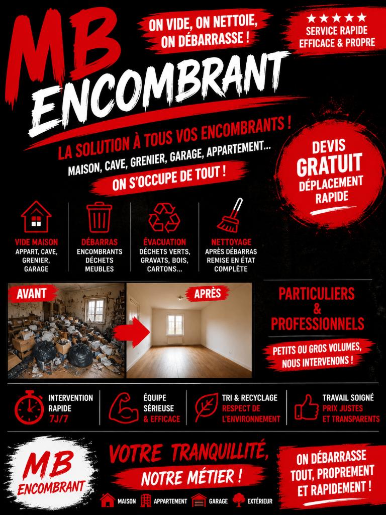 Vide maison encombrants, Enlèvement ou Envoi, Comme neuf