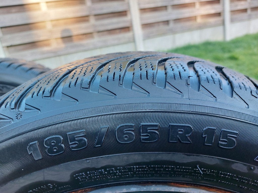 4x Michelin winterbanden met velgen, Ophalen, 15 inch, Banden en Velgen, 185 mm
