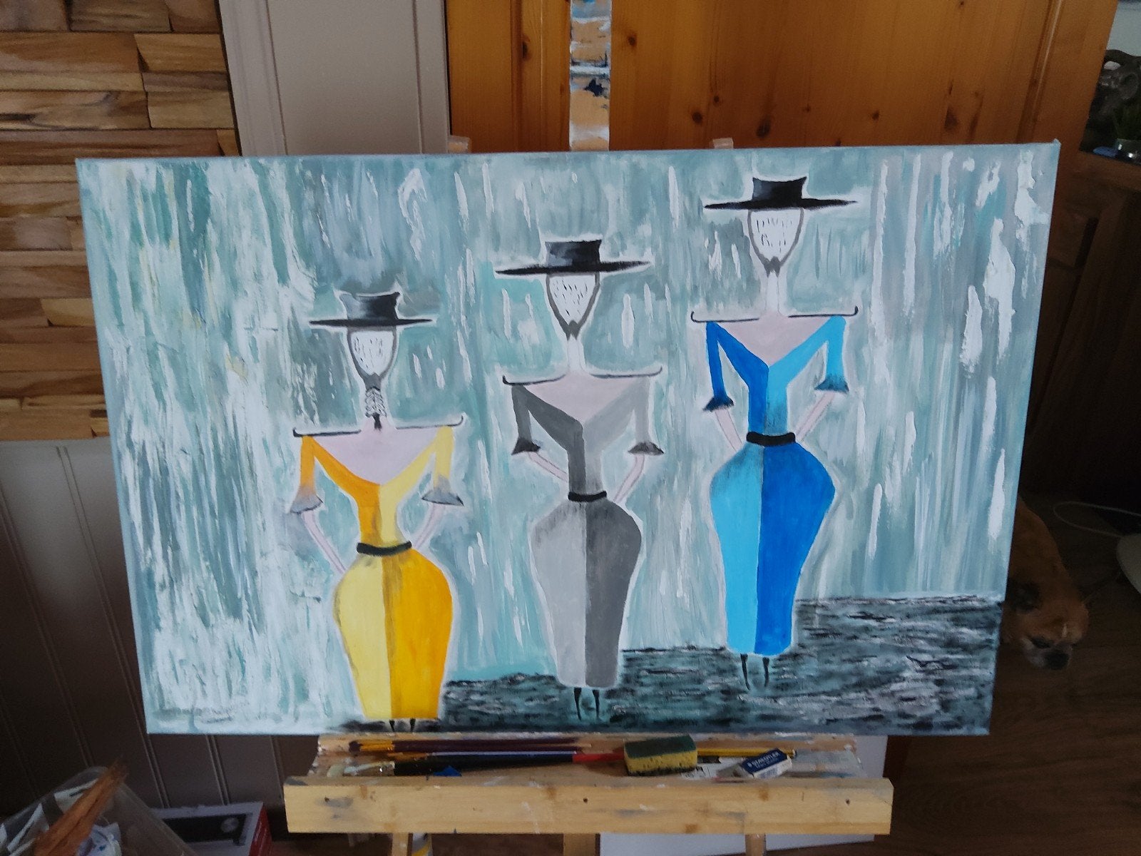 Acrielverf schilderij, Ophalen of Verzenden