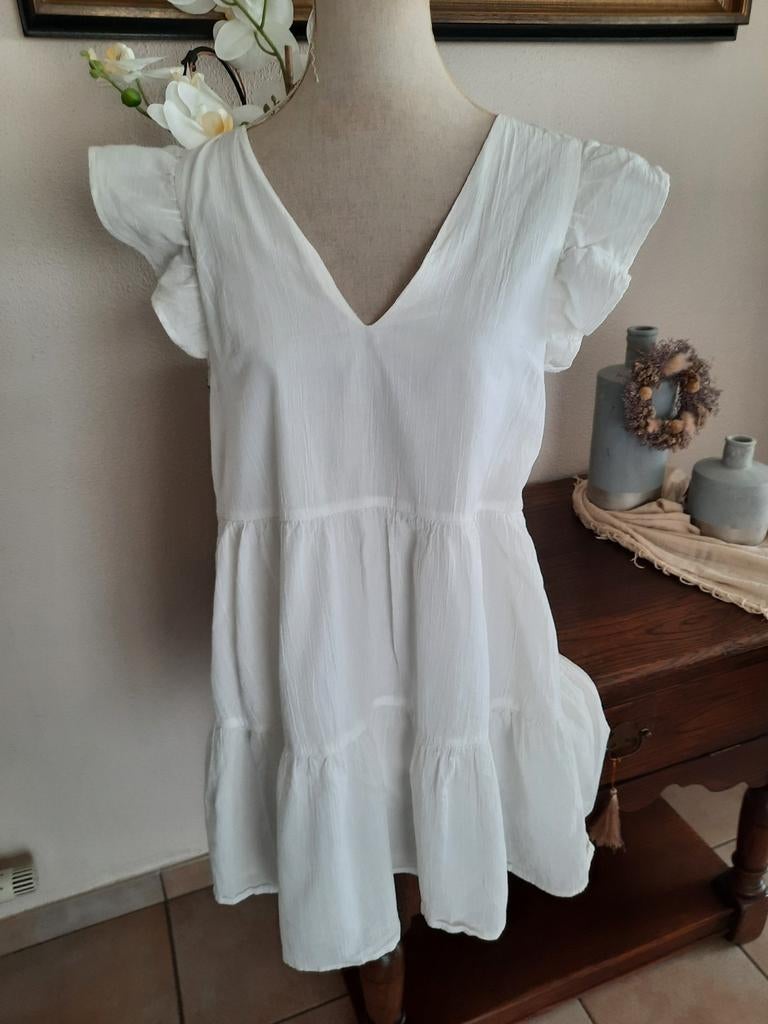 Wit kleedje maat S, Kleding | Dames, Ophalen, Wit, Zo goed als nieuw, Maat 36 (S)