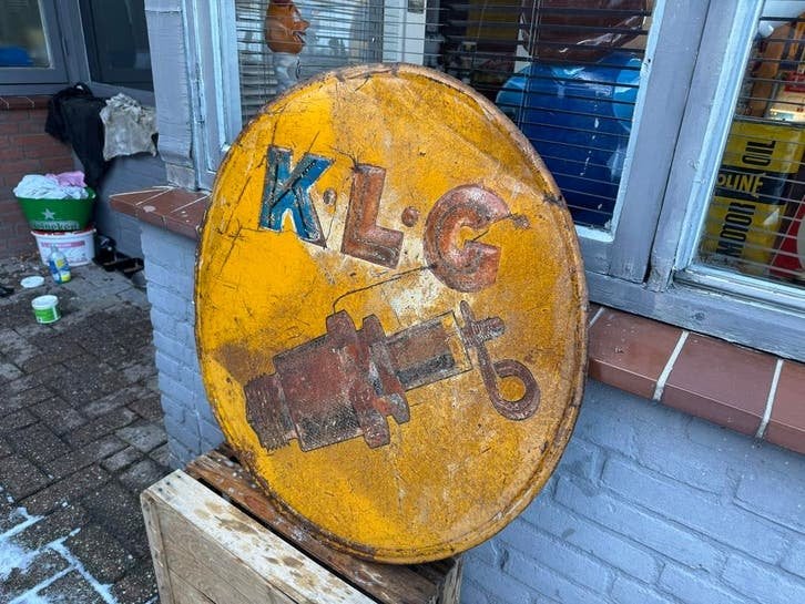 Vintage KLG Bougie Reclamebord XL