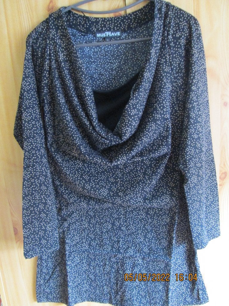 Robe - Tunique col bénitier longues manches « Musthave », M, Zwart, Musthave, Zo goed als nieuw, Boven de knie