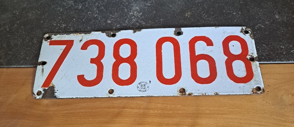 Plaque d'immatriculation en émail Belgique, Enlèvement ou Envoi