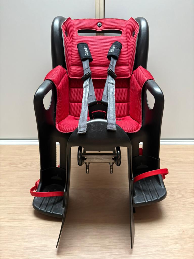 Siège de vélo Römer Jockey Comfort avec adaptateur Pletscher, Repose-pieds, Enlèvement, Utilisé, 9 à 18 kg