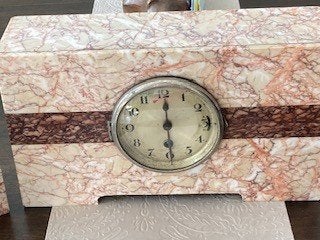 klok roze marmer, Antiek en Kunst, Curiosa en Brocante, Ophalen