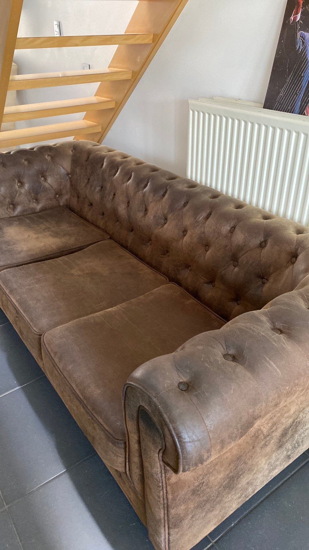 Chesterfield zetel, Huis en Inrichting, Zetels | Zetels en Chaises Longues, Ophalen, Gebruikt, Driepersoons, Chesterfield