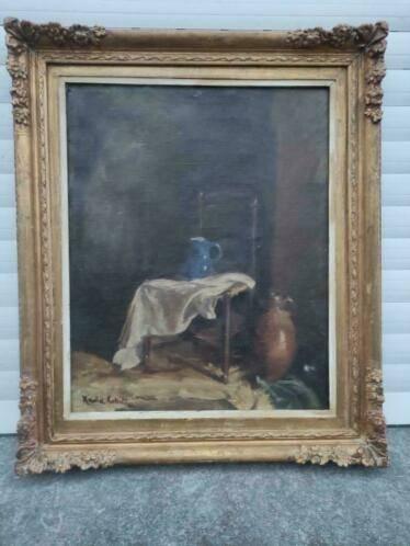 Huile sur toile nature morte signe Xavier collet, Antiquités & Art, Enlèvement ou Envoi