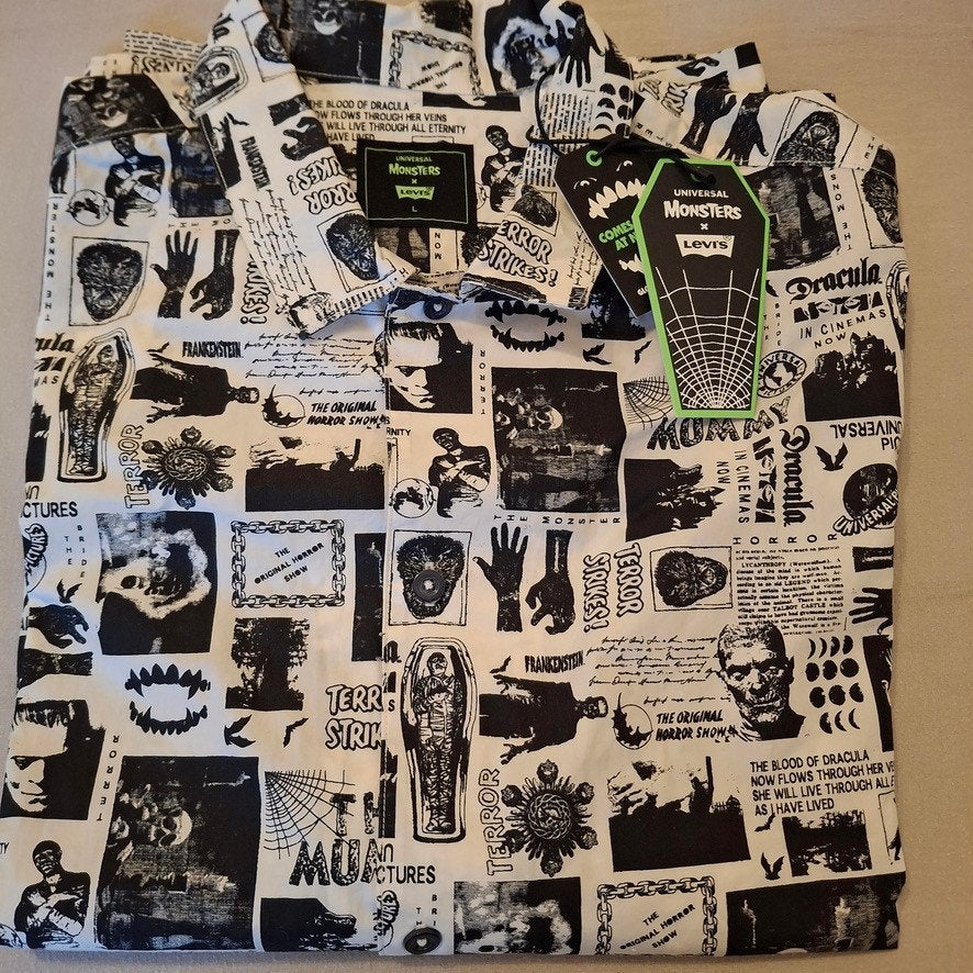 Nouveau - Chemise Levi's « Monster » pour hommes taille L, Neuf, Tour de cou 41/42 (L), Levi's, Enlèvement ou Envoi