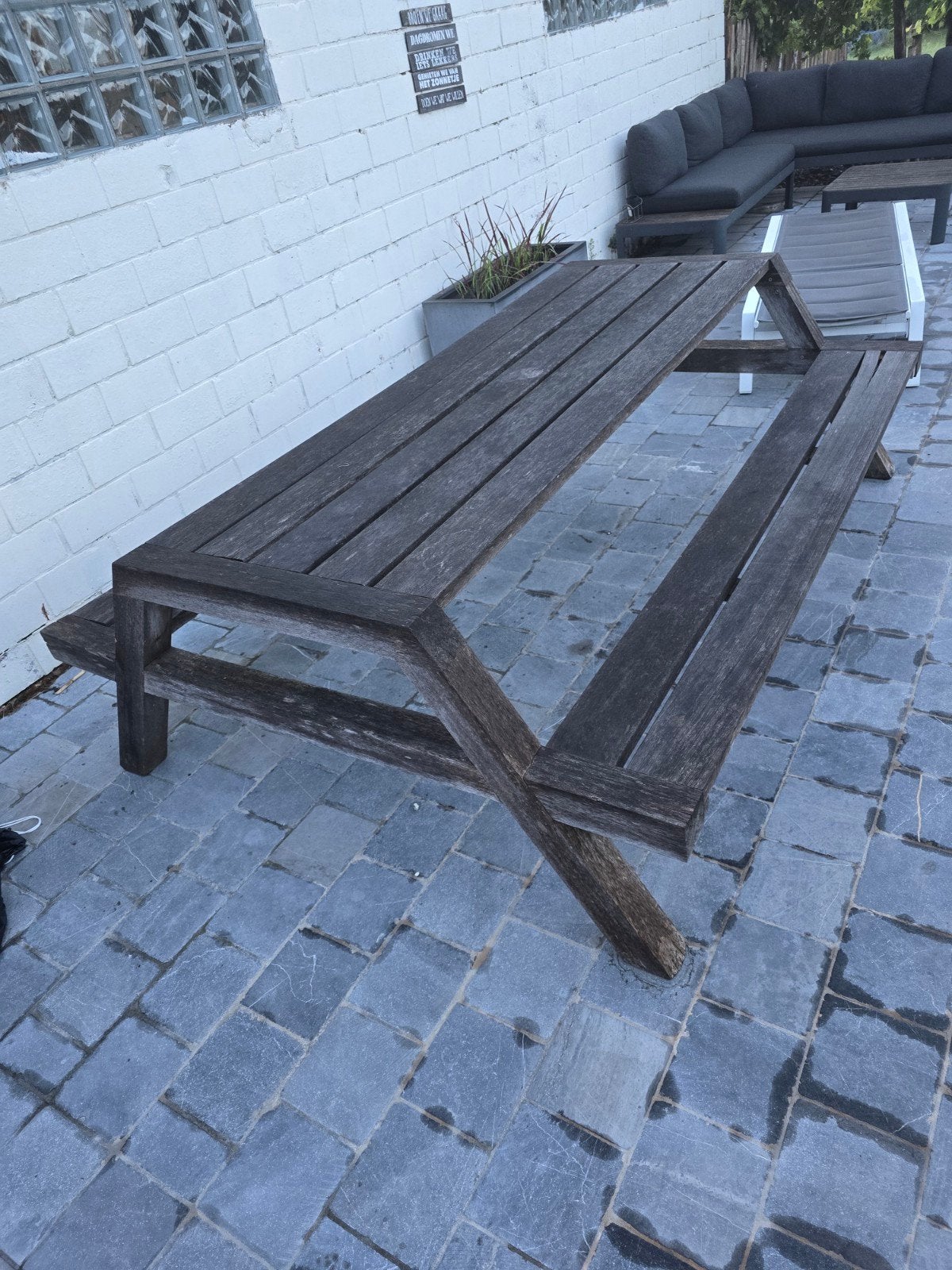 tuintafel teak, Ophalen