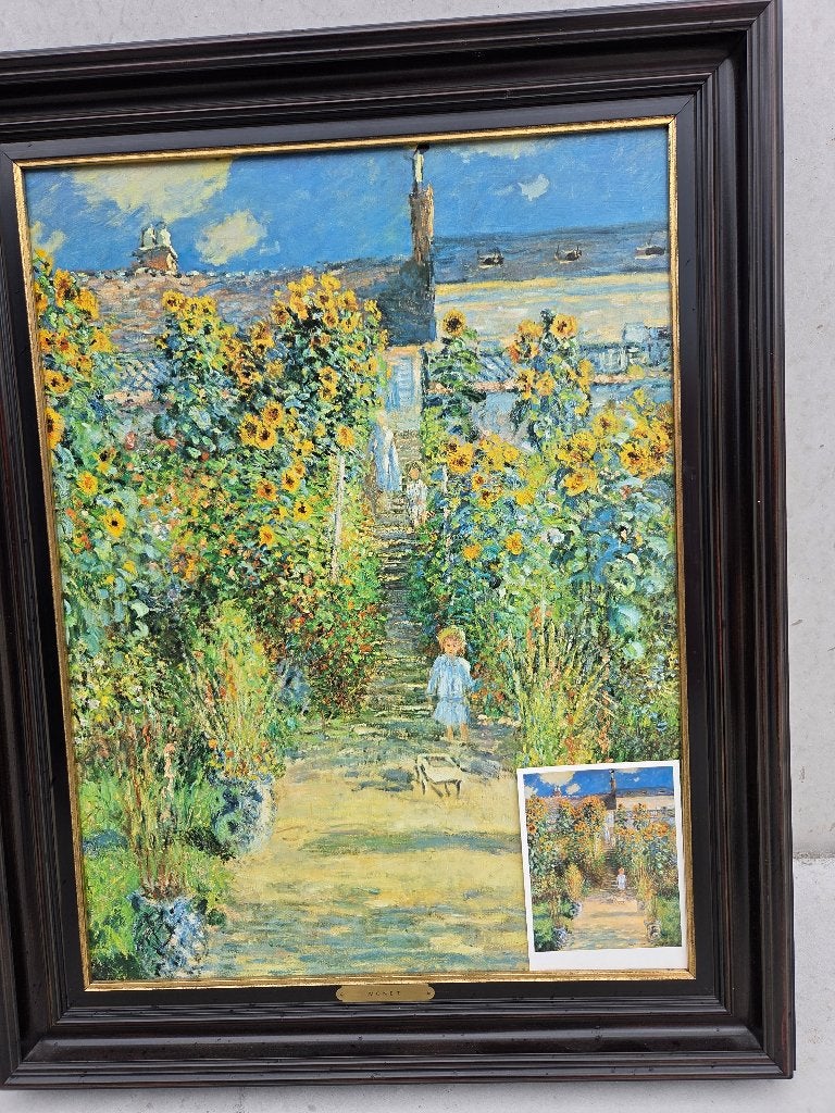 C Monet: Repro: The Artist's Garden at Vetheuil, Ophalen of Verzenden