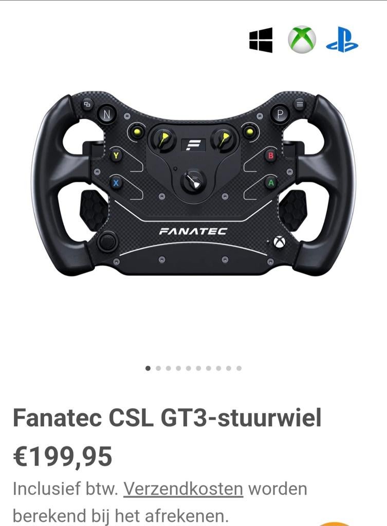 Het FANATEC CSL Steering Wheel GT3 QR 1/2 voor PS. Xbox., Games en Spelcomputers, Spelcomputers | Xbox | Accessoires, Nieuw, Xbox Original