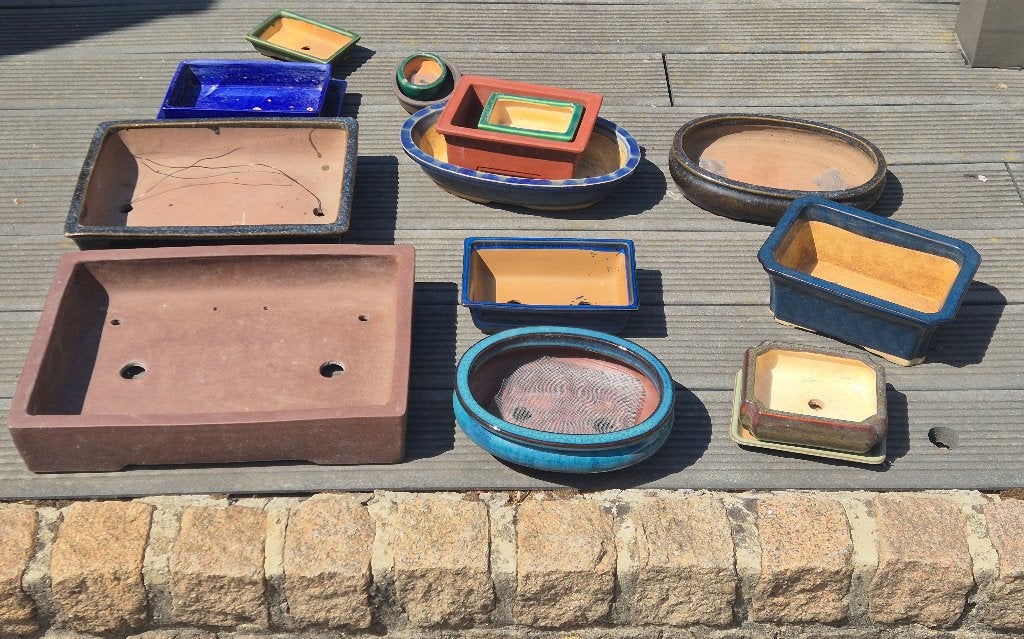 Set Bonsai potten, Tuin en Terras, Ophalen, Steen, Gebruikt, Minder dan 30 cm
