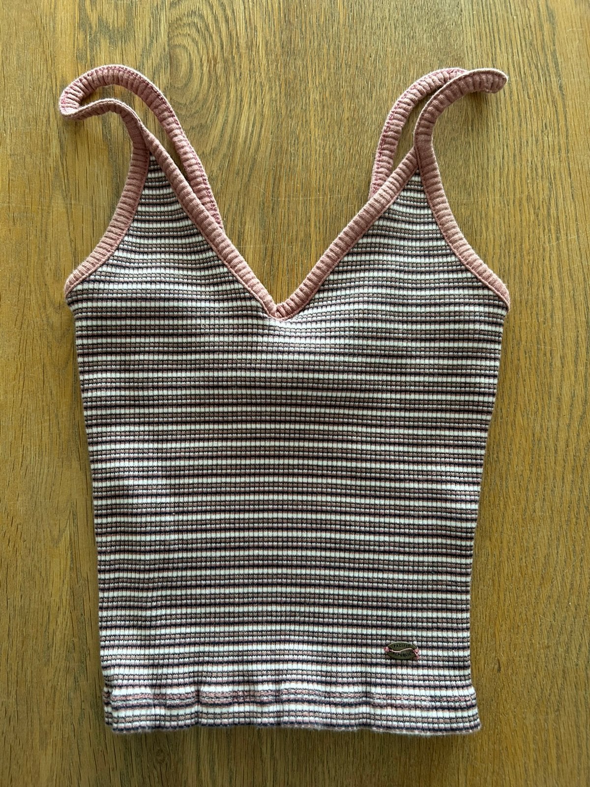 Gestreept topje spaghettibandjes Pull & Bear maat S, Sans manches, Enlèvement ou Envoi, Rose, Taille 36 (S)
