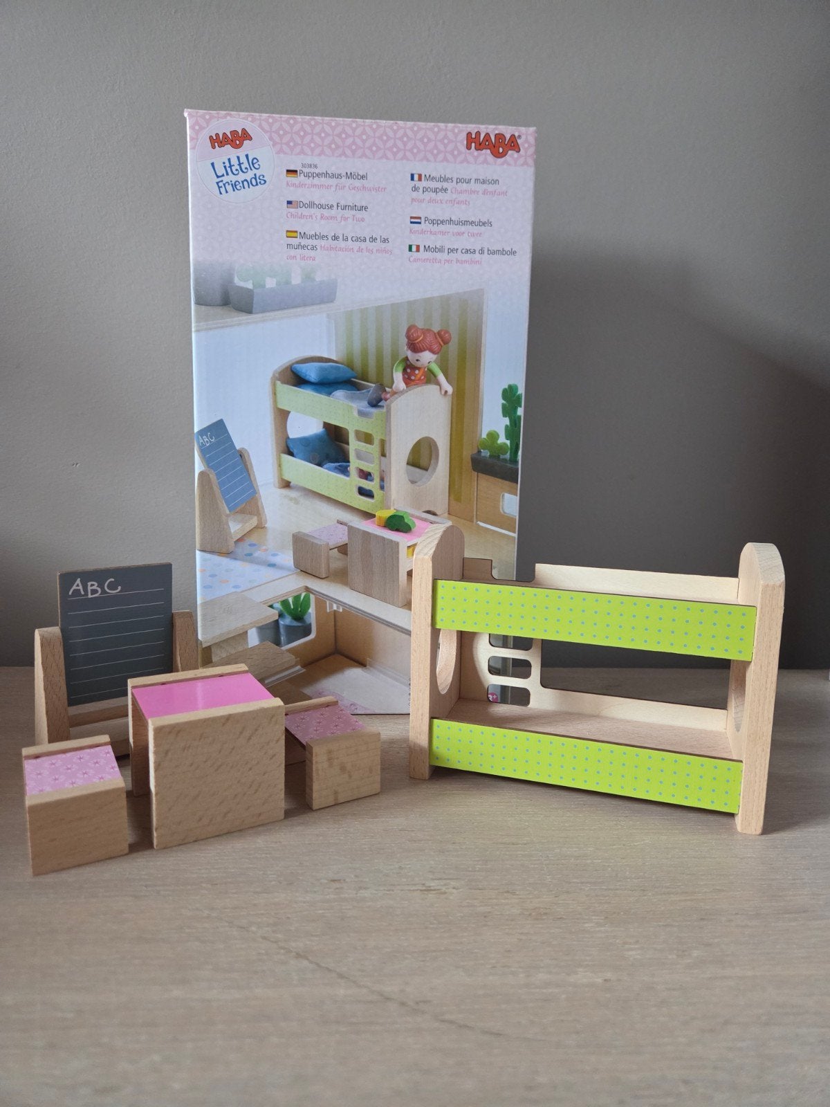 Haba Little Friends Poppenhuismeubels Kinderkamer voor twee, Ophalen, Zo goed als nieuw, Accessoires