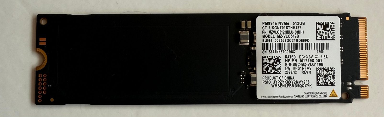 Ssd NVMe 512 gb, Ophalen of Verzenden, Zo goed als nieuw, SSD
