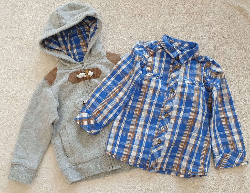 Ensemble gilet et chemise à carreaux - T86 (2ans) - JBC, Jbc, Garçon, Ensemble, Comme neuf