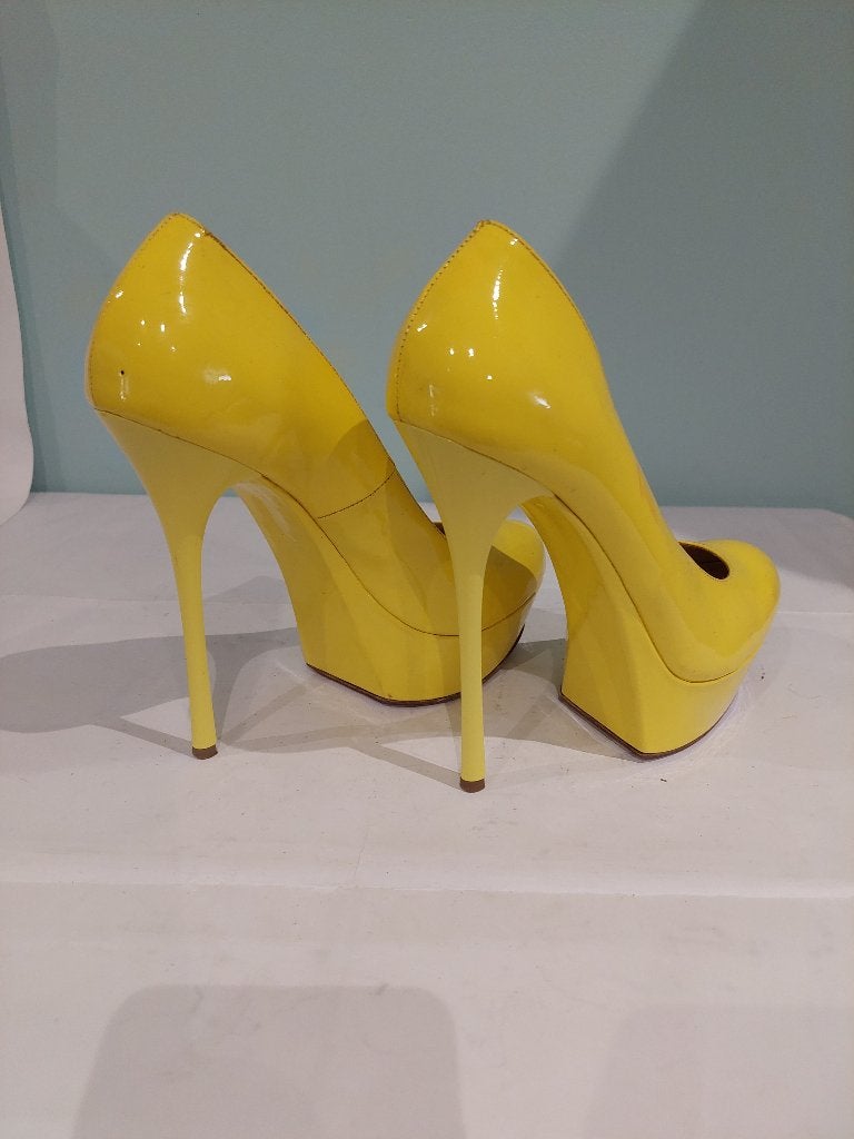 691C* Gianmarco LORENZI luxe gele leren pumps (37), Pumps, Verzenden, Geel, Gianmarco Lorenzi