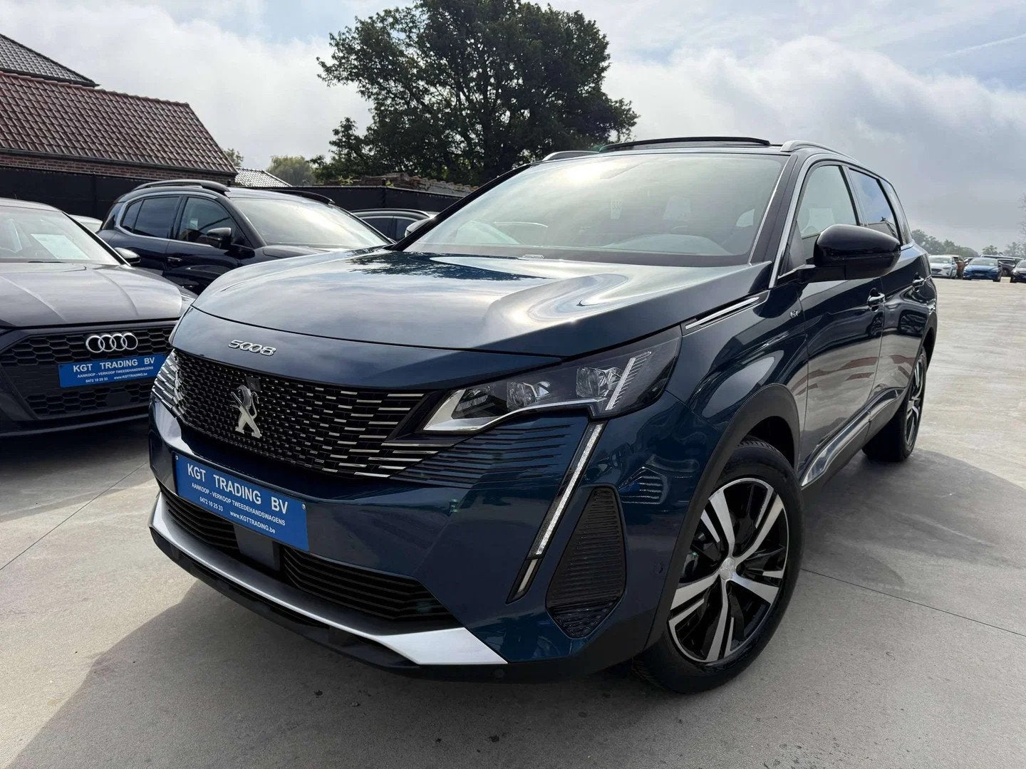 Peugeot 5008 1.2i 130PK GT-LINE 7 ZETELS OPENDAK ZWART LEDER, Auto's, Gebruikt, Blauw, 7 zetels, Handgeschakeld