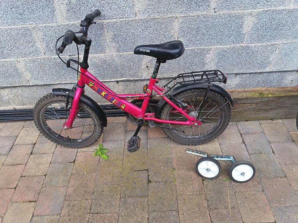 Kinderfiets, Fietsen en Brommers, Ophalen, Zijwieltjes, Velgrem, Minder dan 16 inch