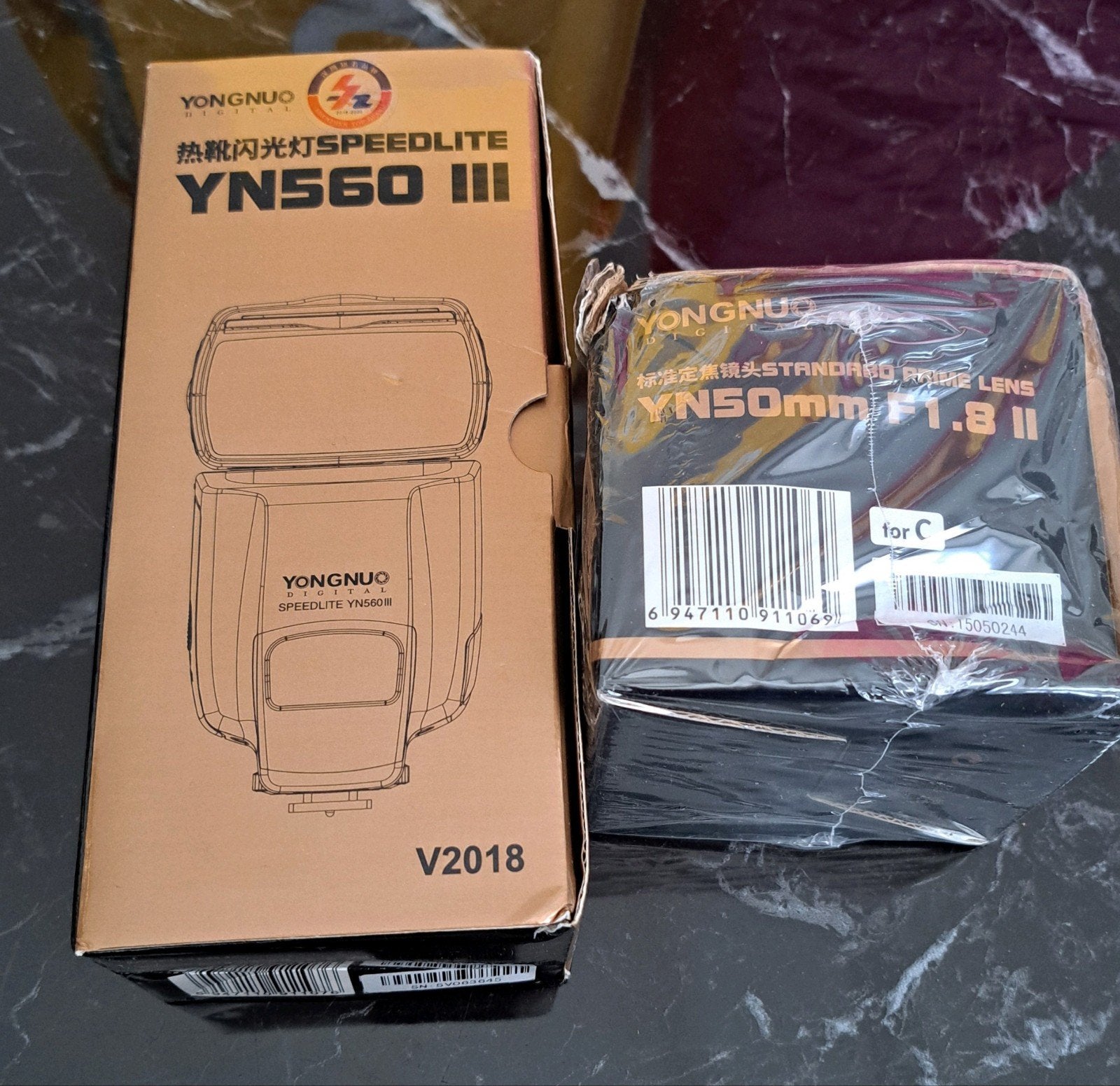 yongnuo objectif et flash neuf encore emballer new nieuw, TV, Hi-fi & Vidéo, Enlèvement ou Envoi, Neuf, Canon, Canon