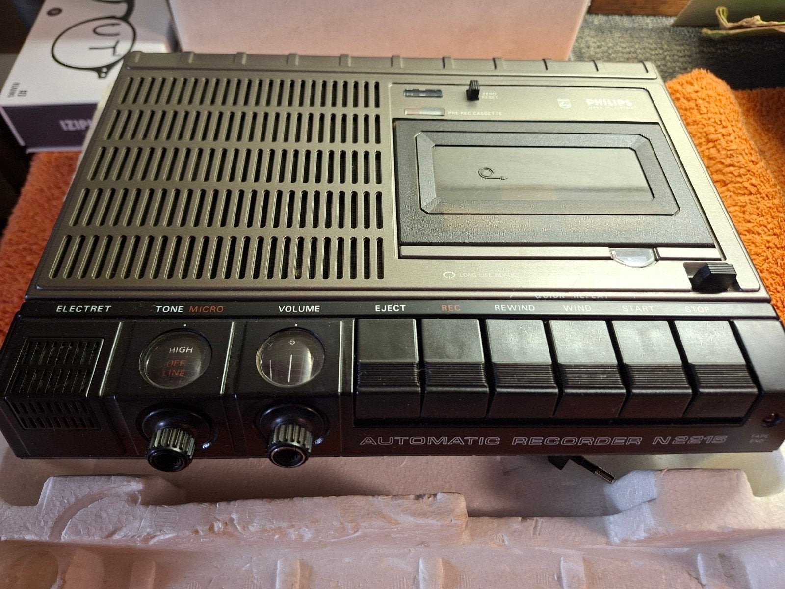 VINTAGE, 1973 PHILIPS N 2215cassette recorder, Ophalen of Verzenden