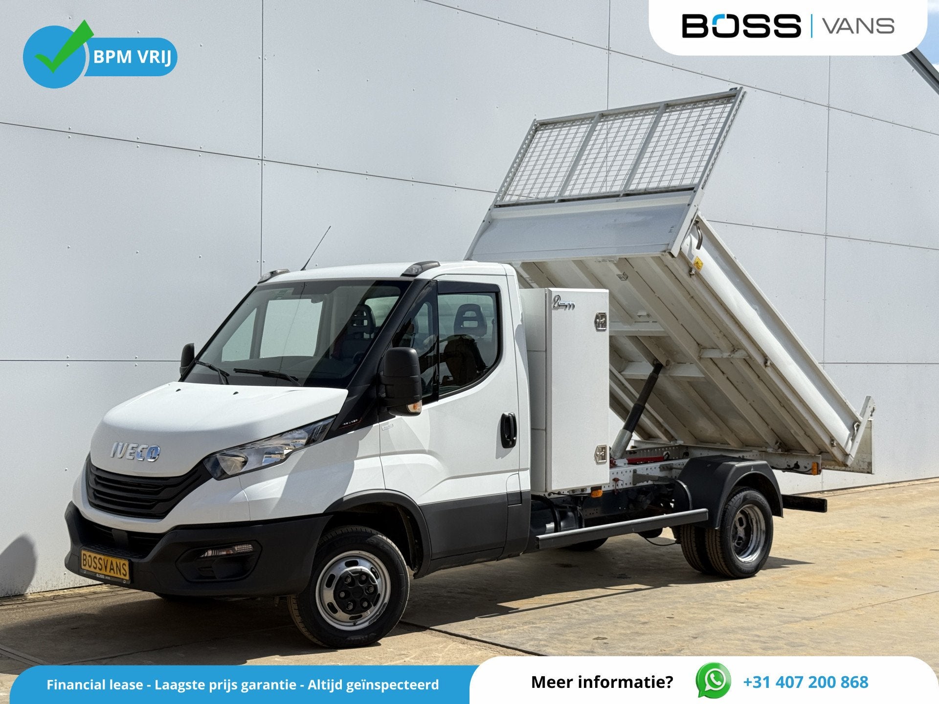 Iveco Daily 35C16 3.0 L4 Kipper Dubbellucht Airco 3.5T Trekh, Cuir, Entreprise, Boîte manuelle, Noir