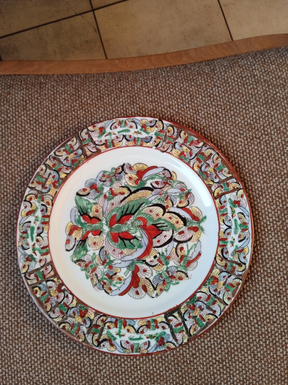 Antieke Chinese Porseleinen Vlinderbord 1920, Ophalen