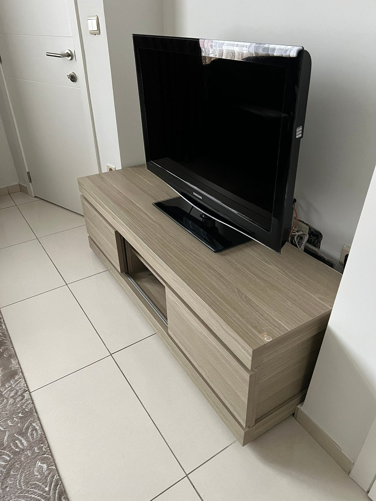 Meuble TV aspect bois gris clair, Maison & Meubles, Enlèvement, Utilisé