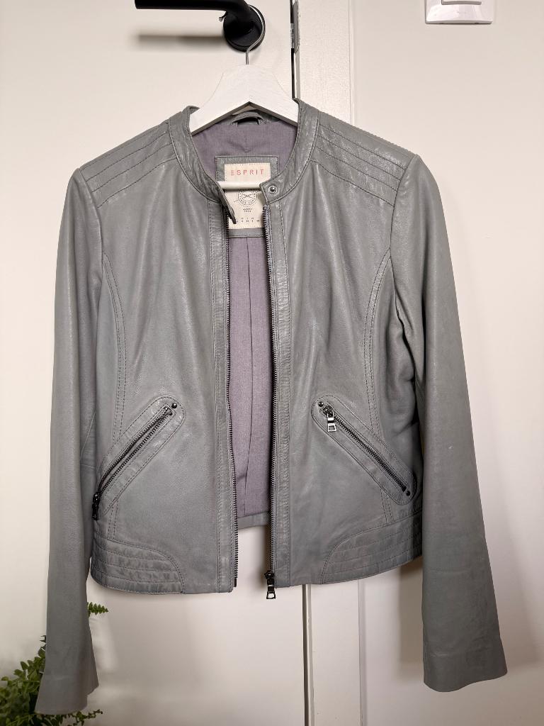 Lederen jas van Esprit, Taille 38/40 (M), Gris, Enlèvement ou Envoi, Comme neuf