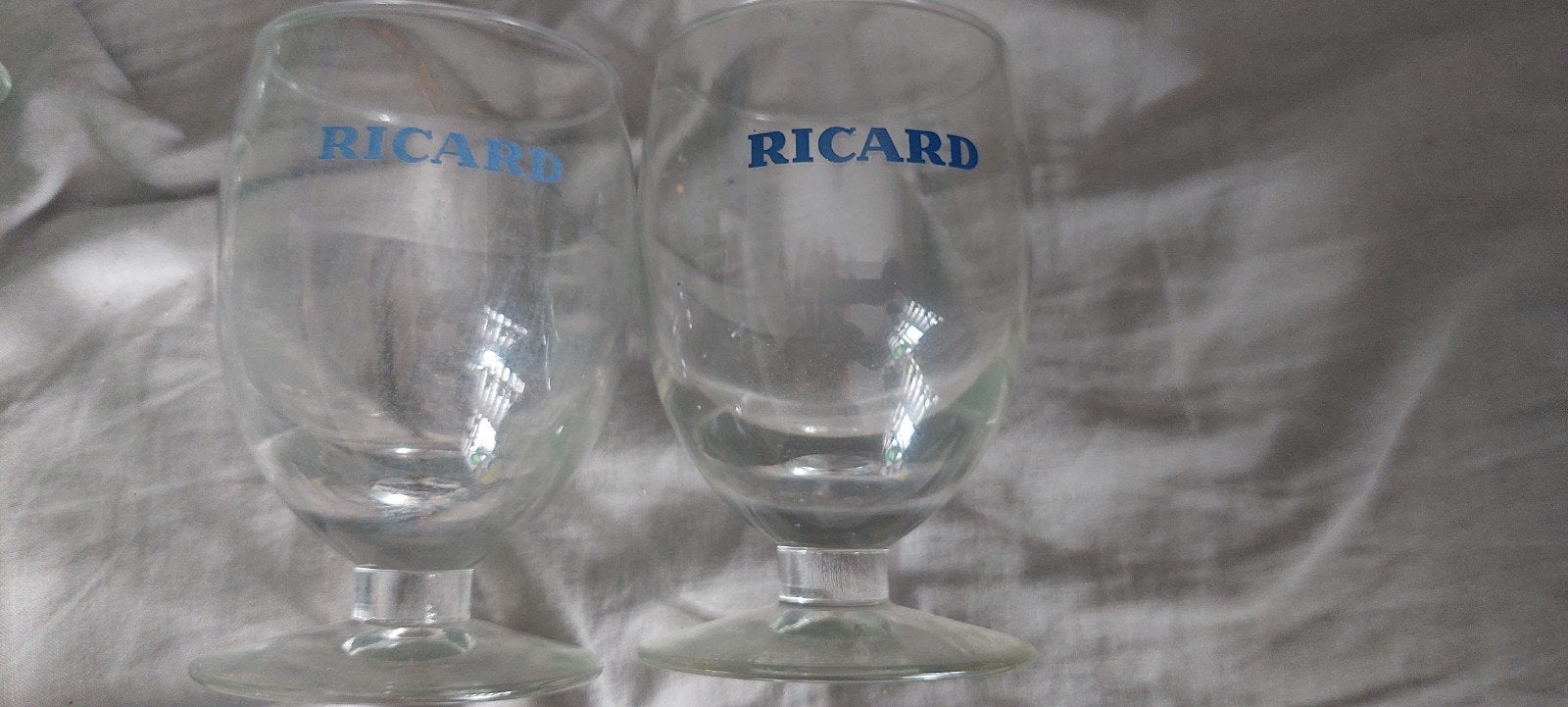 2 verres ricard écriture bleu, Enlèvement ou Envoi