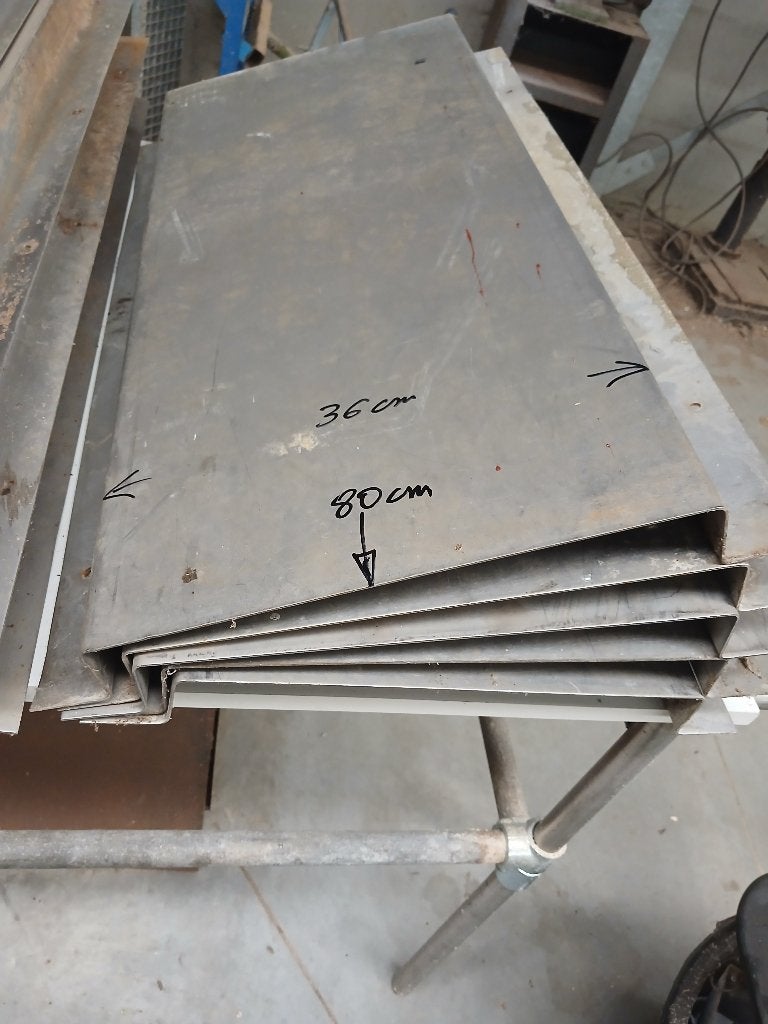 inox beschermingsplaat geplooide plaat, Ophalen, 50 tot 100 mm, Gebruikt, Overige typen