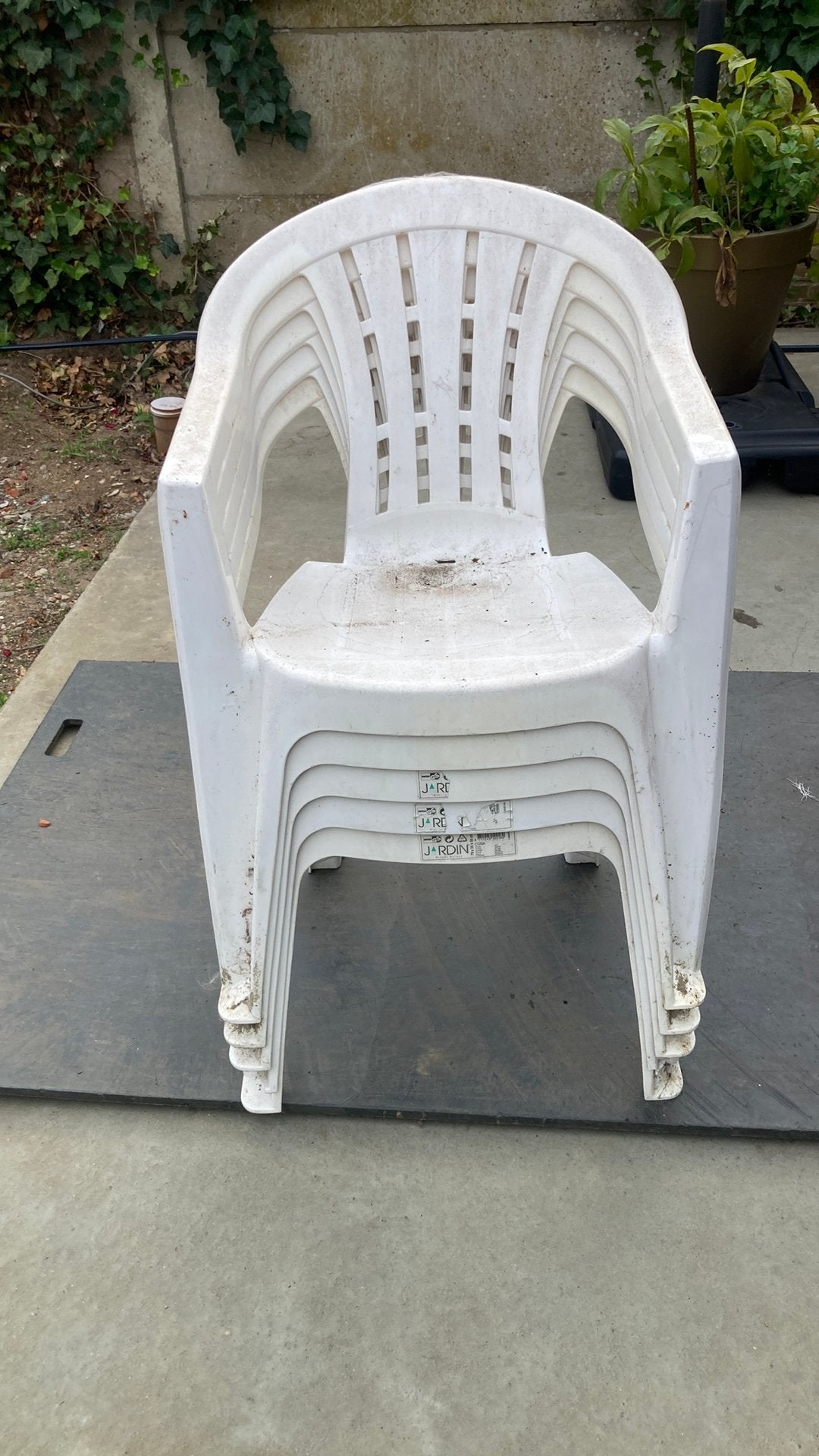 Jardin witte tuinstoen 5 stuks, Tuin en Terras, Ophalen, Zo goed als nieuw, Kunststof