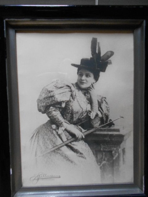 Mooie belle epoque foto in kader met glas, Huis en Inrichting, Woonaccessoires | Schilderijen, Tekeningen en Foto's, Ophalen, Gebruikt