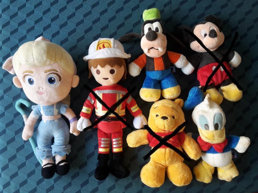 3 Disney knuffels: Bo Peep, Donald Duck en Goofy, Ophalen of Verzenden, Donald Duck, Zo goed als nieuw