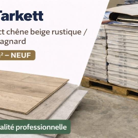 Sol vinyle TARKETT + sous-couche –60m2 – Neuf – Aspect chêne, Beige, Enlèvement, Vinyle, Neuf