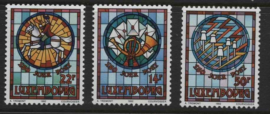 Série de vitraux luxembourgeois en parfait état, Envoi, Luxembourg, Non oblitéré