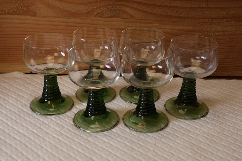 Vintage Roemer 6 wijnglazen, Verzamelen, Glas en Drinkglazen, Ophalen of Verzenden, Gebruikt, Overige typen