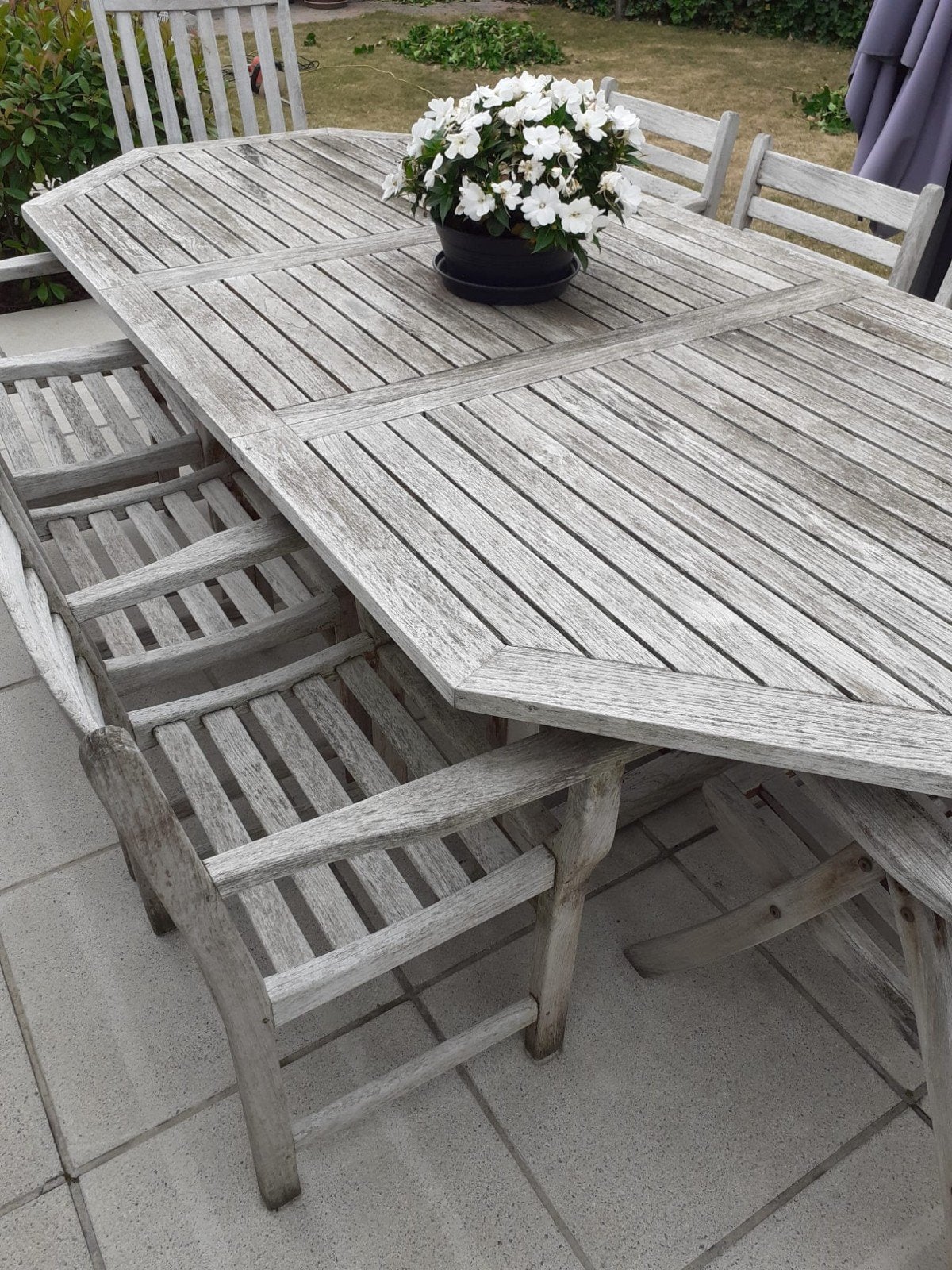 Teake tafel en stoelen, Ophalen, Teakhout, Tuinset, Eettafel
