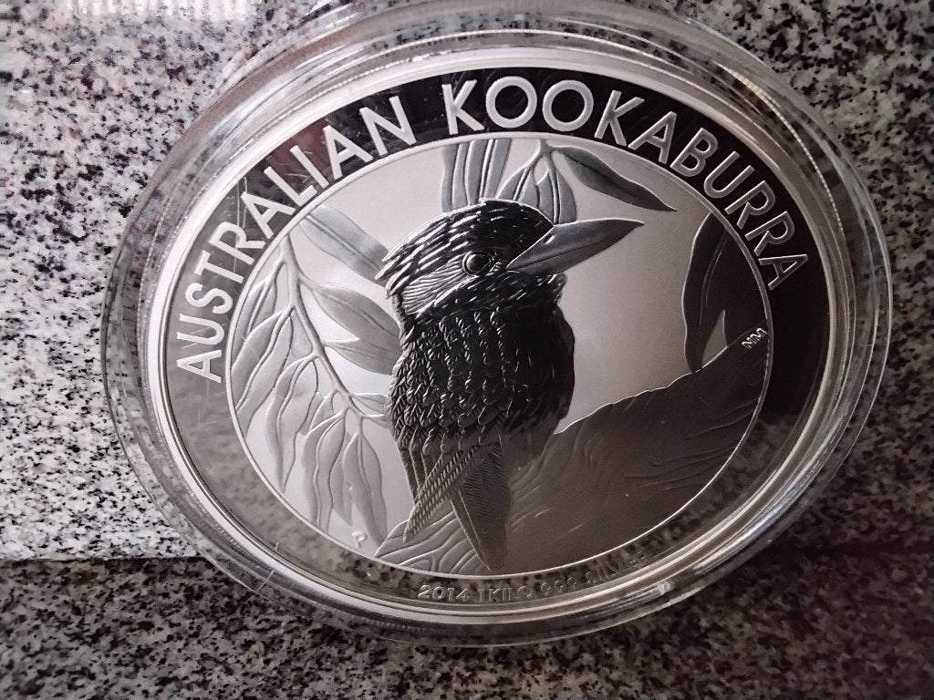 Australian Kookaburra 2014 1kg zilver, Postzegels en Munten, Ophalen, Losse munt, Zilver