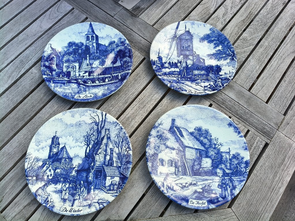 antiek delfts blauw schaaltjes (zomer/lente/herfst/winter), Antiek en Kunst, Ophalen