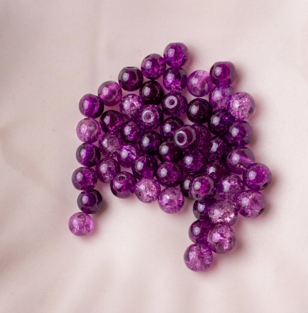 lot kralen paarse crackle 6mm +- 51, Hobby & Loisirs créatifs, Fabrication de Perles & Bijoux, Enlèvement ou Envoi, Neuf, Perle