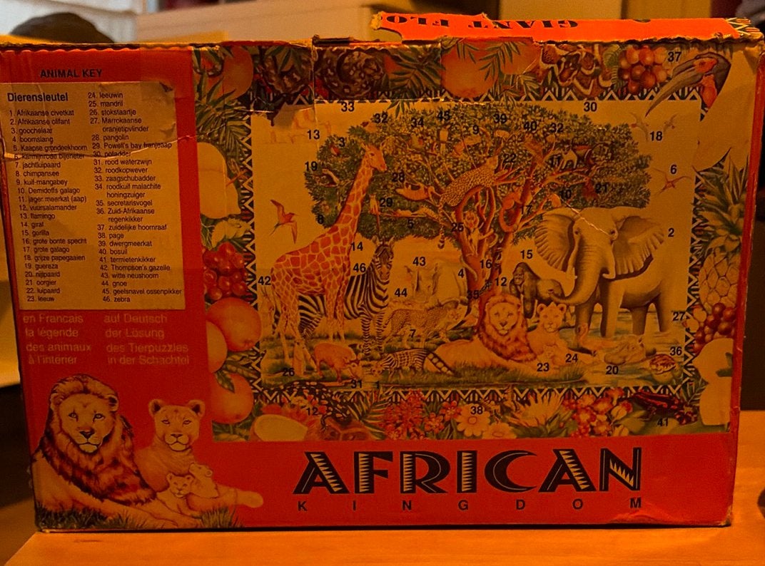 Puzzle les animaux d’Afrique., Enlèvement, Plus de 50 pièces, Utilisé, 4 à 6 ans