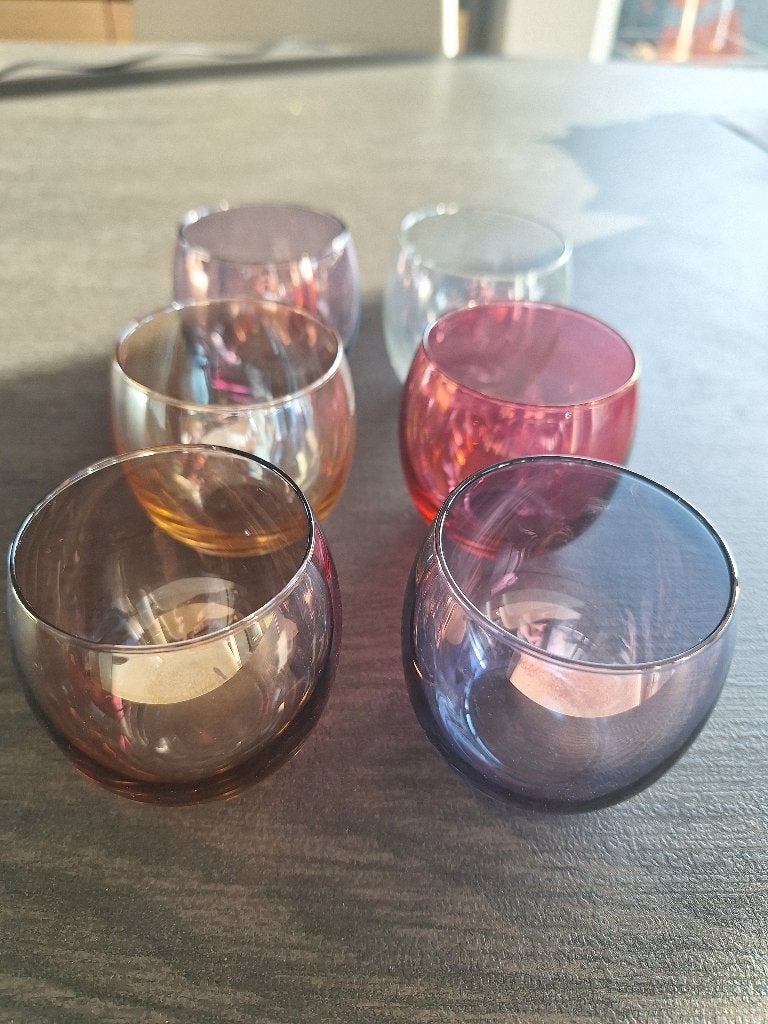 6 retro drinkglaasjes - likeurglaasjes, Enlèvement, Utilisé, Autres types