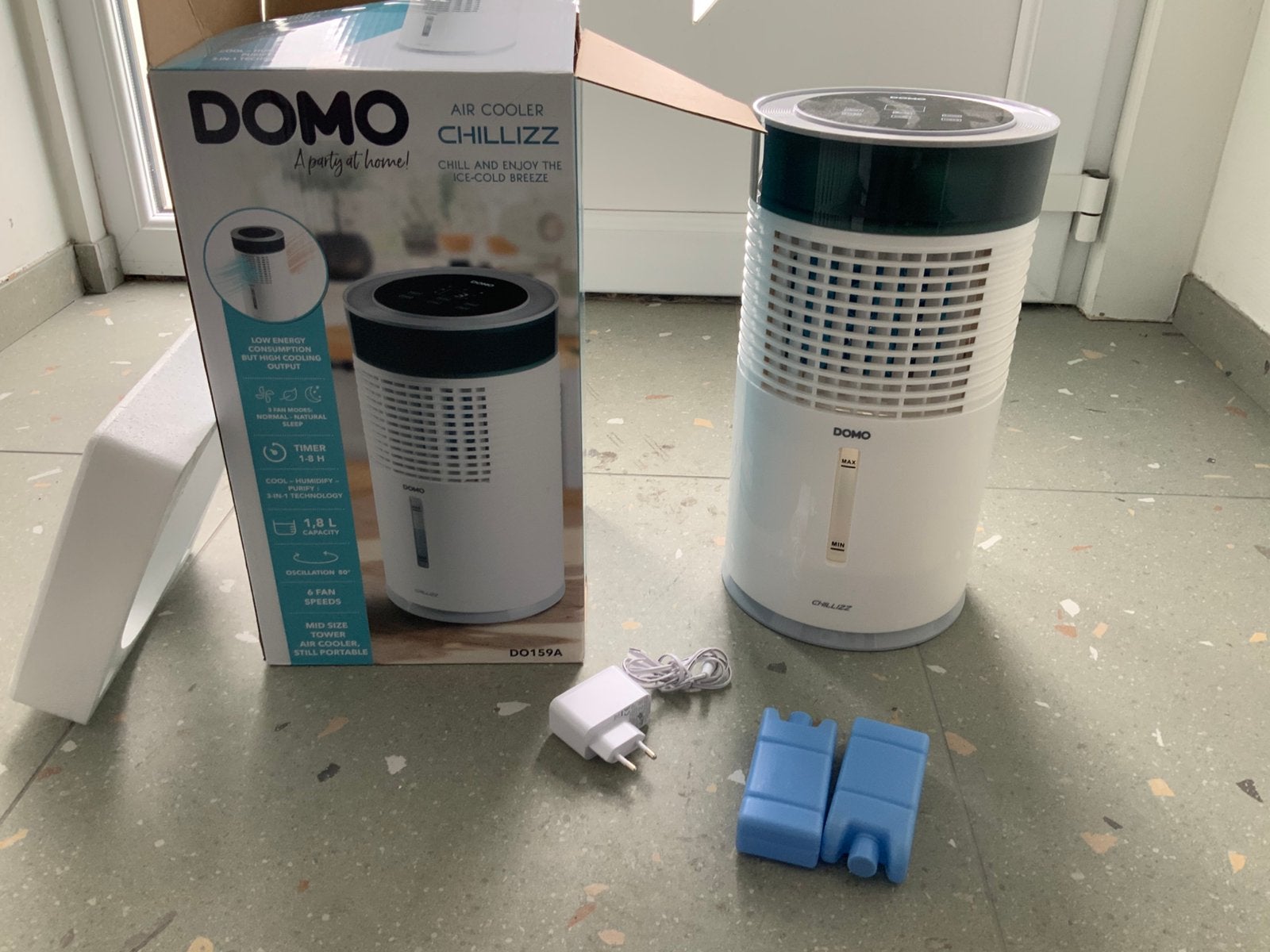 Refroidisseur d'air CHILLIZZ DO159A de DOMO., Electroménager, Climatiseurs, Comme neuf, Minuterie, Enlèvement