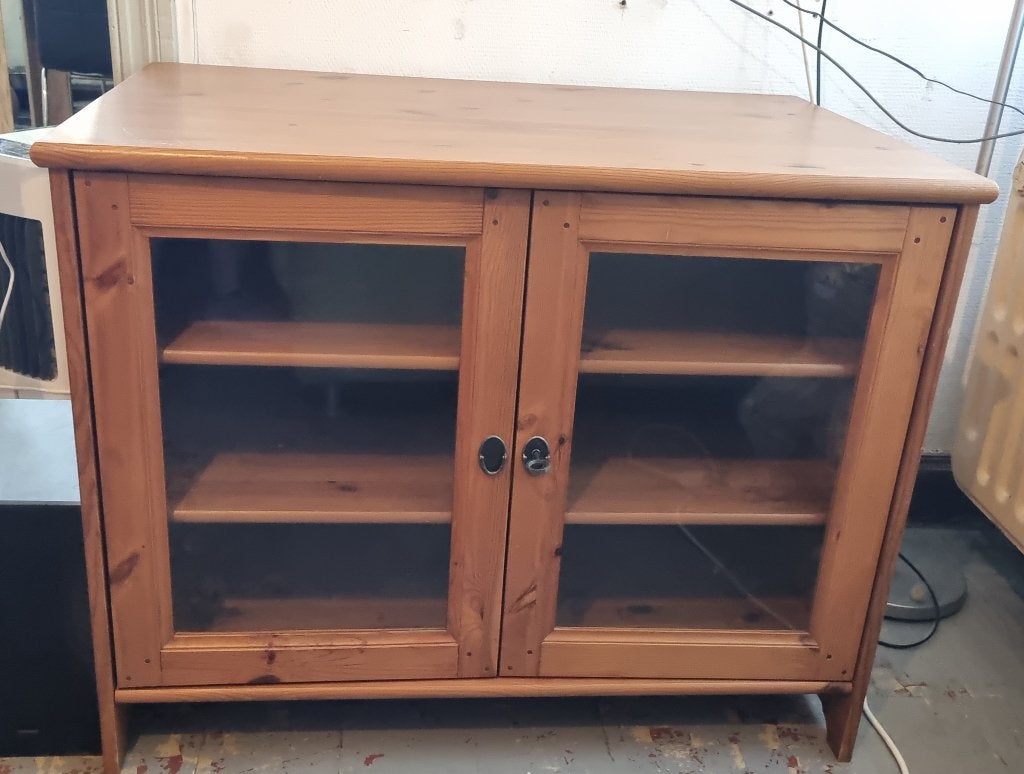 Meuble TV en bois avec portes vitrées, Enlèvement, Comme neuf