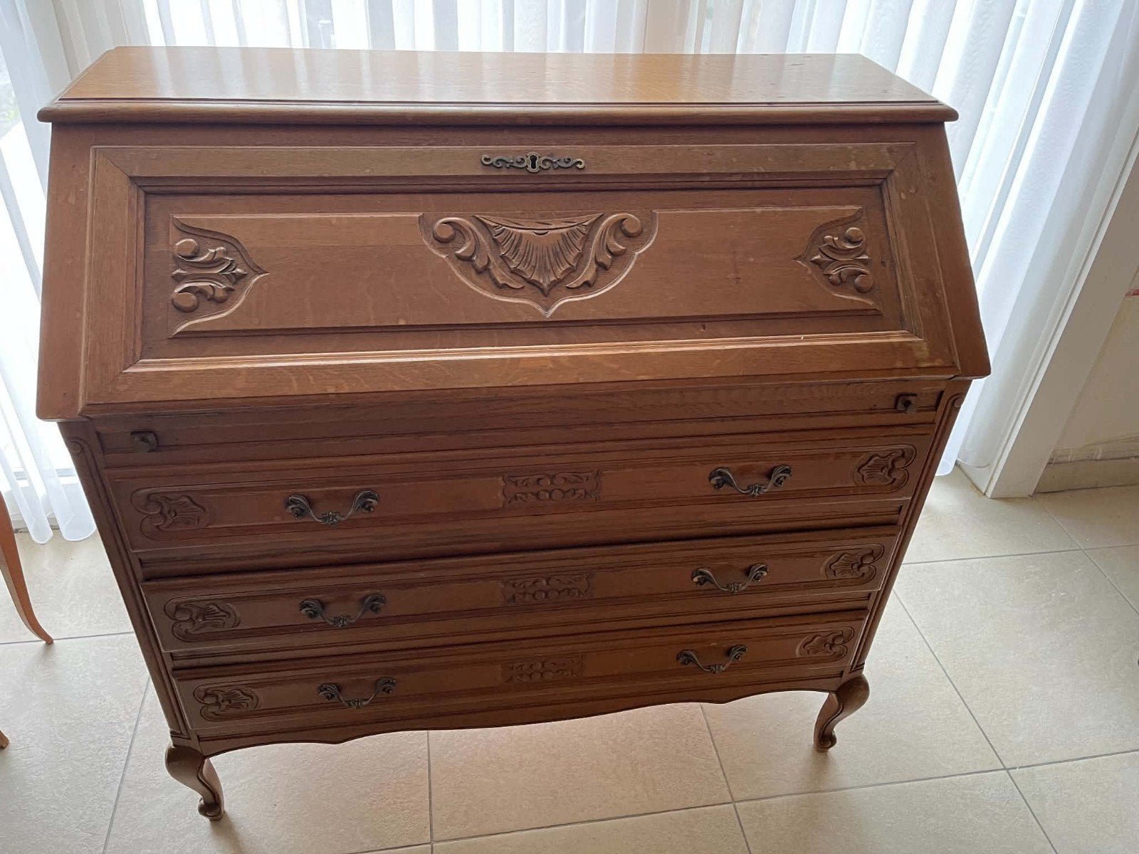 Vintage make-upkast / kaptafel – klassiek houten meubel, Huis en Inrichting, Ophalen, Gebruikt, Vintage