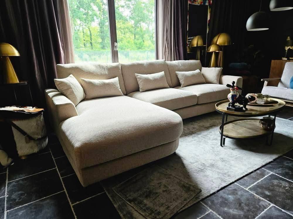 Prachtige nieuwe zetel met longchair, Huis en Inrichting, Ophalen, Landelijk - modern, Hoekbank, Nieuw