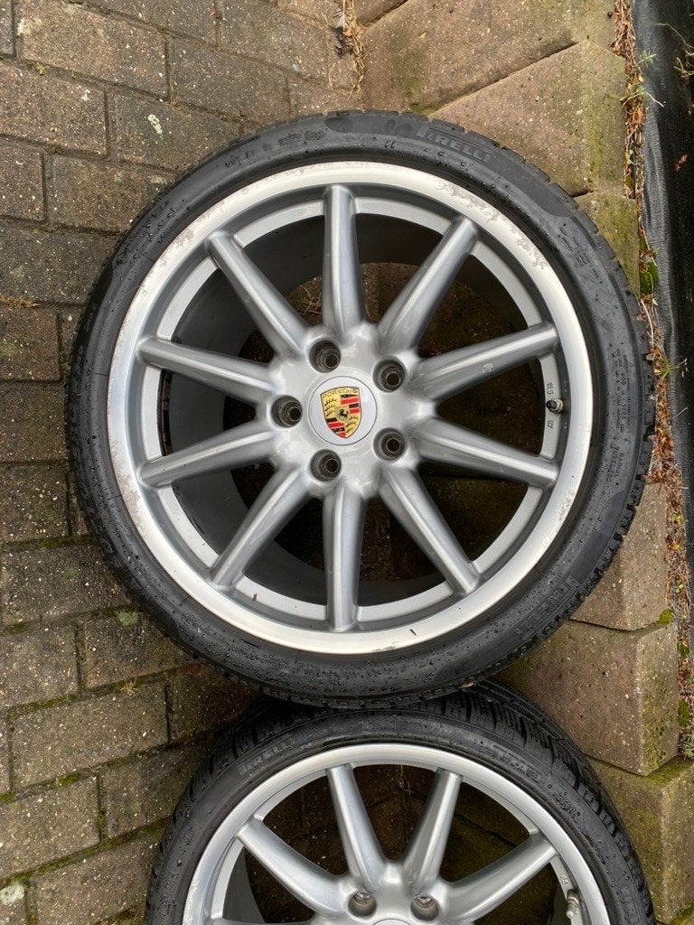 Jantes Porsche 911 997 Carrera Sport 19" originales + pneus, Pneus hiver, Véhicule de tourisme, Pneu(s), Utilisé
