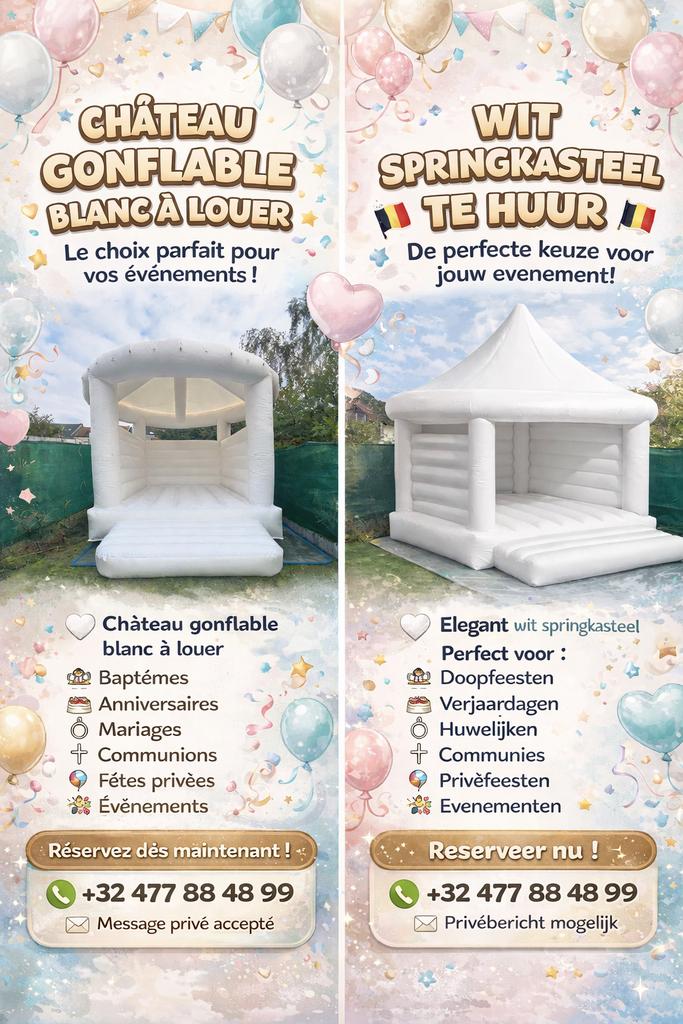 Chateau gonflable à louer dans toutes la Belgique., Hobby & Loisirs créatifs, Articles de fête | Location, Envoi, Comme neuf